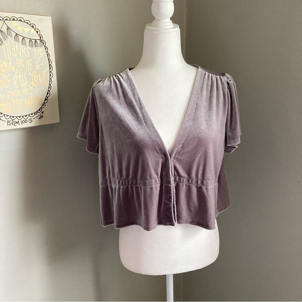Urban Outfitters Gray Peplum Top Size Small - Picture 3 of 6
